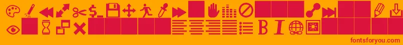 HeydingsControls Font – Red Fonts on Orange Background