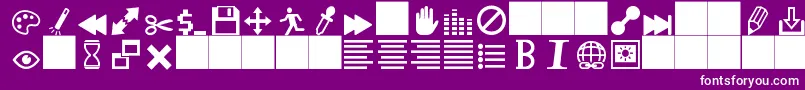 HeydingsControls-fontti – valkoiset fontit violetilla taustalla