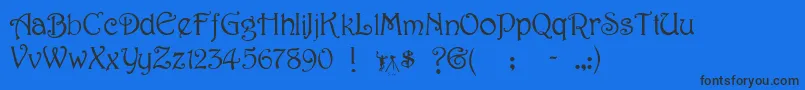 Wellington Font – Black Fonts on Blue Background