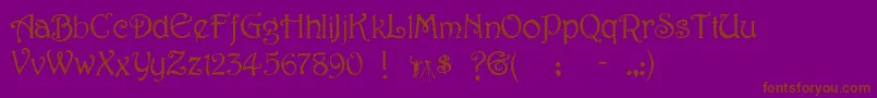 Więcej informacji o czcionce Wellington Czcionka Wellington – brązowe czcionki na fioletowym tle
