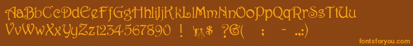 Шрифт Wellington – оранжевые шрифты на коричневом фоне