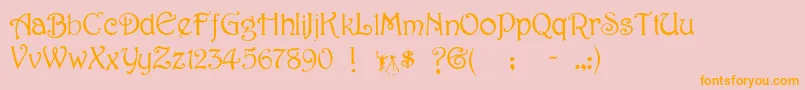 Wellington Font – Orange Fonts on Pink Background