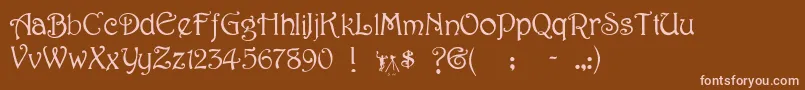 Wellington Font – Pink Fonts on Brown Background