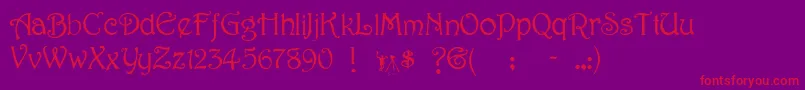 Wellington Font – Red Fonts on Purple Background