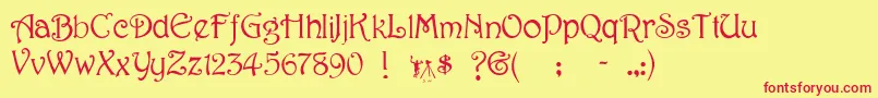 Wellington Font – Red Fonts on Yellow Background