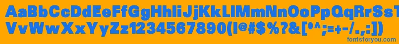 Sansblack Font – Blue Fonts on Orange Background