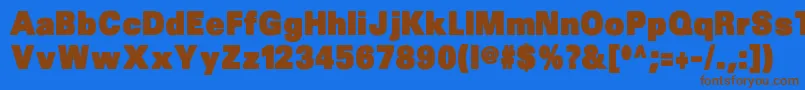 Sansblack Font – Brown Fonts on Blue Background