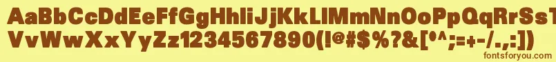 Sansblack Font – Brown Fonts on Yellow Background