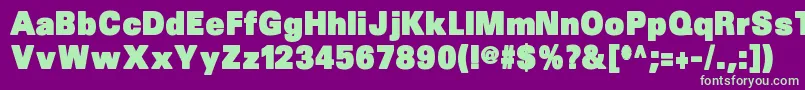 Sansblack Font – Green Fonts on Purple Background