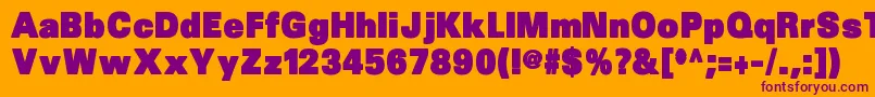 Sansblack Font – Purple Fonts on Orange Background