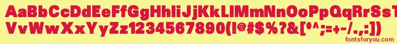 Sansblack Font – Red Fonts on Yellow Background