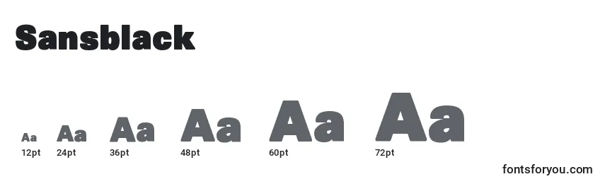 Размеры шрифта Sansblack