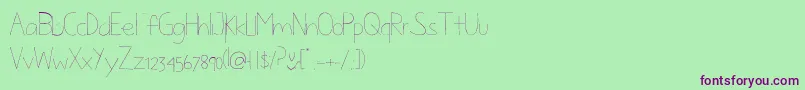 Flowprou Font – Purple Fonts on Green Background