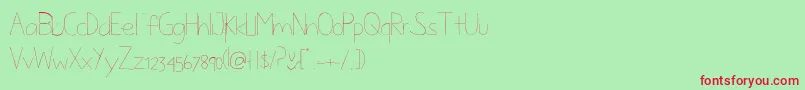 Flowprou Font – Red Fonts on Green Background