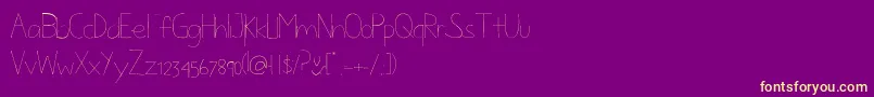 Flowprou-Schriftart – Gelbe Schriften auf violettem Hintergrund