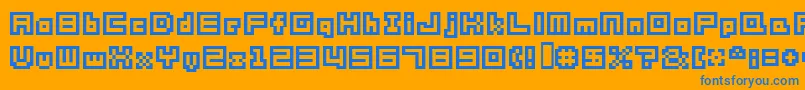 フォントSg05 – オレンジの背景に青い文字