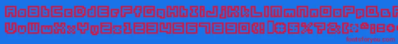 フォントSg05 – 赤い文字の青い背景