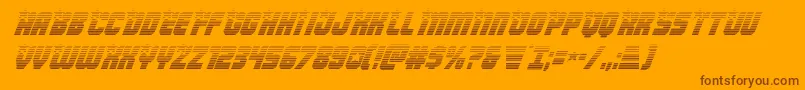 Armyrangersgradital-Schriftart – Braune Schriften auf orangefarbenem Hintergrund