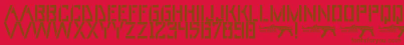 UmarStencils Font – Brown Fonts on Red Background