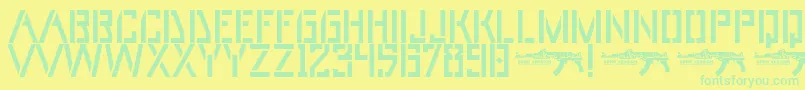 More about UmarStencils Font UmarStencils Font – Green Fonts on Yellow Background