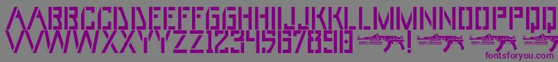 Weitere Informationen zur UmarStencils-Schriftart UmarStencils-Schriftart – Violette Schriften auf grauem Hintergrund
