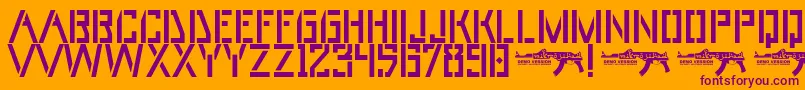 UmarStencils Font – Purple Fonts on Orange Background