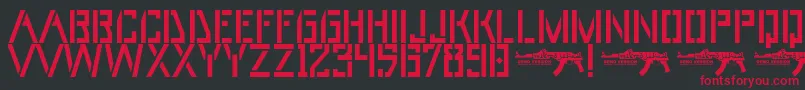 UmarStencils-Schriftart – Rote Schriften auf schwarzem Hintergrund