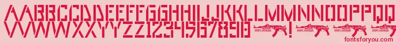 UmarStencils Font – Red Fonts on Pink Background