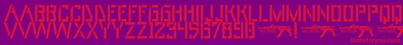 UmarStencils Font – Red Fonts on Purple Background