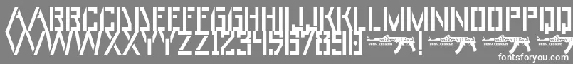 UmarStencils Font – White Fonts on Gray Background