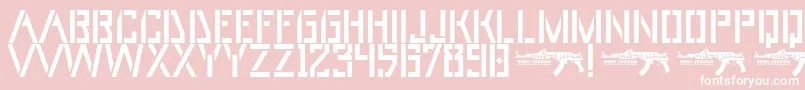 UmarStencils Font – White Fonts on Pink Background