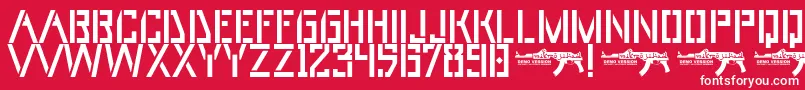 UmarStencils Font – White Fonts on Red Background
