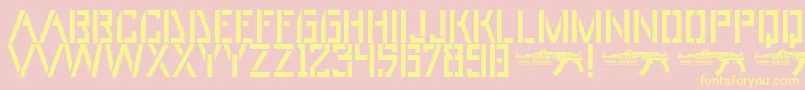 Шрифт UmarStencils – жёлтые шрифты на розовом фоне