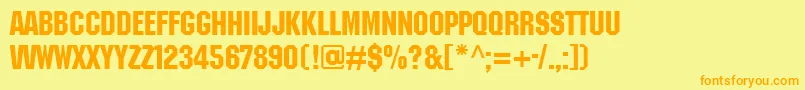 Czcionka JerseyPlain – pomarańczowe czcionki na żółtym tle