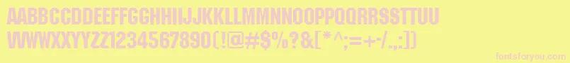 JerseyPlain-Schriftart – Rosa Schriften auf gelbem Hintergrund
