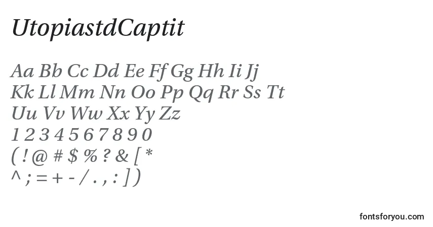 Czcionka UtopiastdCaptit – alfabet, cyfry, specjalne znaki