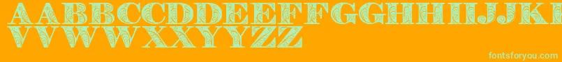Zenonedemo Font – Green Fonts on Orange Background