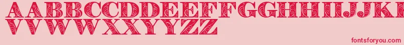 Fonte Zenonedemo – fontes vermelhas em um fundo rosa