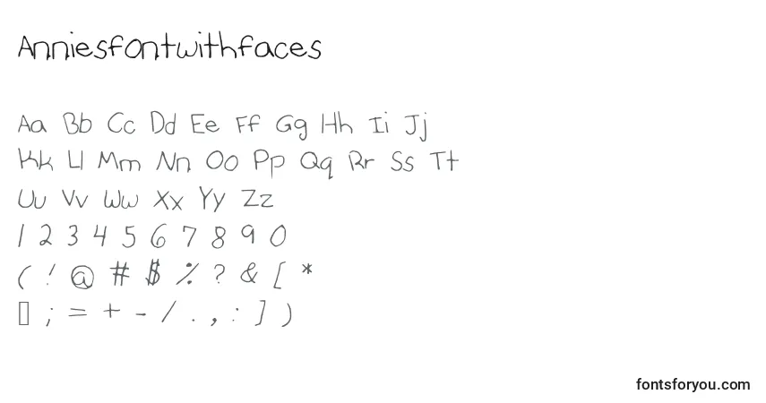 Шрифт Anniesfontwithfaces – алфавит, цифры, специальные символы