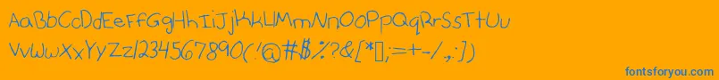 Anniesfontwithfaces Font – Blue Fonts on Orange Background