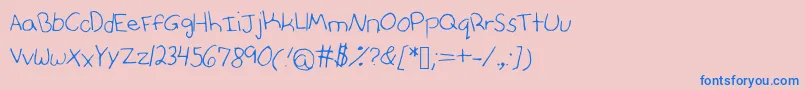 Anniesfontwithfaces Font – Blue Fonts on Pink Background