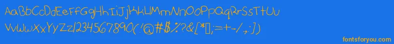Anniesfontwithfaces Font – Orange Fonts on Blue Background