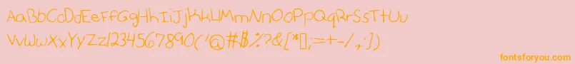 Anniesfontwithfaces Font – Orange Fonts on Pink Background