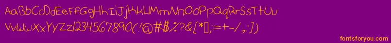Anniesfontwithfaces Font – Orange Fonts on Purple Background