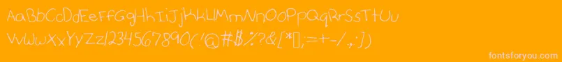 Anniesfontwithfaces Font – Pink Fonts on Orange Background