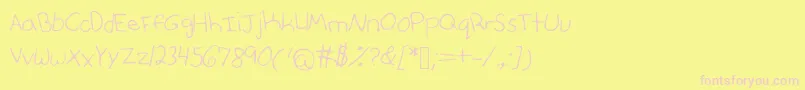 Anniesfontwithfaces Font – Pink Fonts on Yellow Background