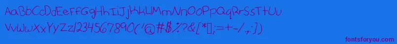 Anniesfontwithfaces Font – Purple Fonts on Blue Background