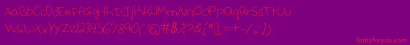 Anniesfontwithfaces Font – Red Fonts on Purple Background