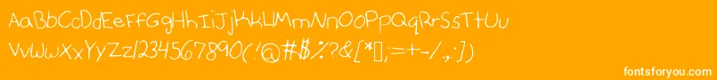 Anniesfontwithfaces Font – White Fonts on Orange Background