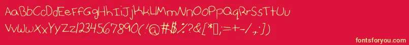 Anniesfontwithfaces Font – Yellow Fonts on Red Background